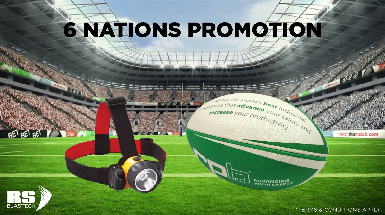RS Blastech RPB Safety 6 Nations Promotional Offer Graphic